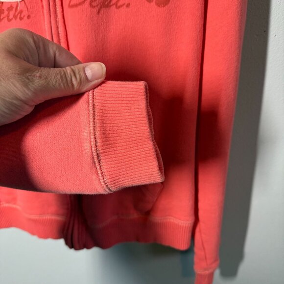 Aeropostale Logo Full Zip Up Hooded Sweatshirt Large Pink Pockets - Picture 9 of 10